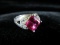 Pink CZ Stone .925 Silver Cocktail Ring