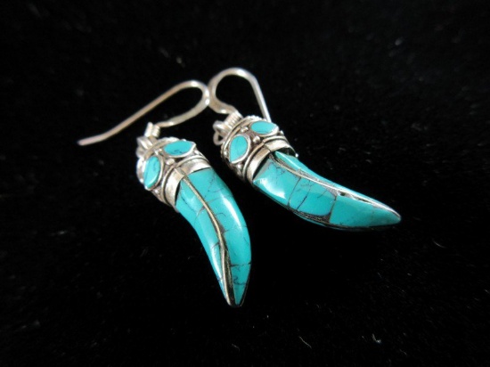 Sterling Silver Turquoise Stone Earrings