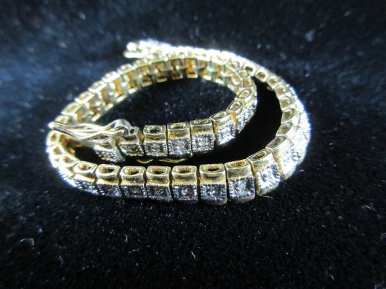 Gold over .925 Silver Tennis Bracelet