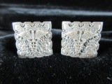 Antique CADUCEUS E&S Sterling Silver Themed Cuff Links