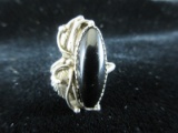 VC Black Onyx Stone Sterling Silver Vintage Ring