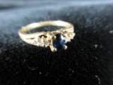 Sapphire Gemstone Gold Ring 10 or 14K Skull Ring Not in this Lot