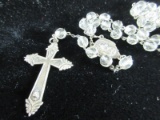 Antique Sterling Crystal Bead Rosary