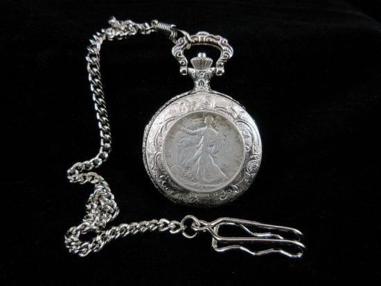 1945 Silver Half Dollar Pocket Watch