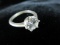Large CZ Center Stone Sterling Silver Ring
