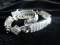 Heavy Sterling Silver Diamond Gemstone Bracelet