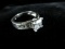 Large CZ Center Stone Sterling Silver Ring