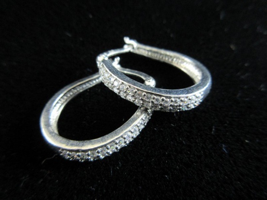 FAS 925 Silver Hoop 1” Earrings