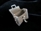 Vintage Sterling Silver Mesh Purse Dangle Charm