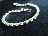 .925 Silver CZ Stone Bracelet