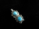 Turquoise Native American Sterling Silver Pendant