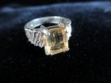 Citrine Gemstone Sterling Silver Ring