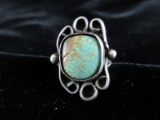 Vintage Turquoise Stone Sterling Silver Ring