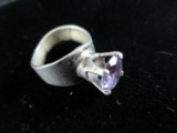 Amethyst Gemstone Sterling Silver Ring Old Mexico