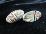 Scarb Shell Antique Twist Large Sterling Silver Earrings.