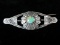 Vintage Native American Artisan Sterling Silver Turquoise Stone Pin
