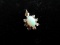 14K Gold Diamond and Opal Stone Pendant