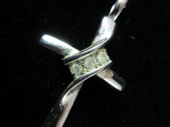 Diamond Gemstone .925 Silver Cross Pendant