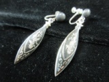 Siam Sterling Silver Vintage Dangle Earrings