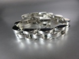 Beautiful Vintage Taxco Mexico Sterling Silver Mans Heavy Bracelet