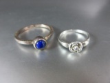 Lot of Two Sterling Silver Rings As Shown