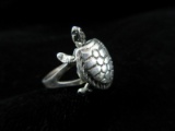 Turtle Ring: Legs and Head Moves and Sterling Silver