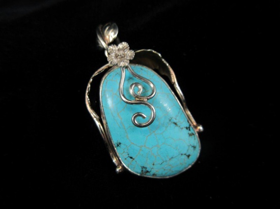 Turquoise Stone Sterling Silver Pendant