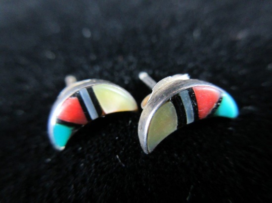 ZUNI Inlay Sterling Silver Small Earrings