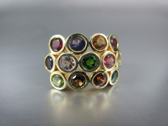 Gold over .925 Multi Gemstone Ring