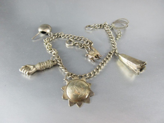 Charm bracelet with Charms: Vintage Sterling Silver
