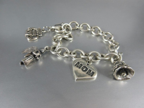 Charm bracelet with Charms: Sterling Silver