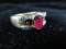 10K Gold Ruby & Diamond Gemstone Ring
