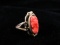 Antique 10K Yellow Gold Carved Coral Cameo Ring