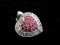 .925 Silver Red and White Stone Pendant