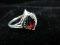 .925 Silver Red and White Stone Ring