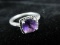 Large Center Purple Stone .925 Silver Ring