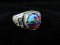 Native American Sterling Silver Designed Inlay Ring $