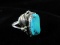 Large Turquoise Stone Sterling Silver Ring J Johnson