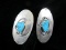 Vintage Turquoise Stone Native American Sterling Silver Dangles