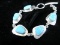 Vintage Mexico Sterling Silver Turquoise Stone Bracelet