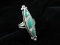 Antique Sterling Silver Inlay Ring