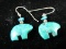 Carved Bear Turquoise Stone Earrings