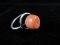 Artisan Coral Stone Sterling Silver Ring