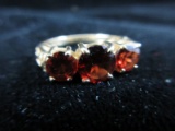 10K Gold Red Gemstone Ring