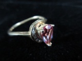 10K Gold Red Gemstone Ring