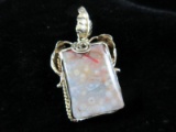 Artisan Sterling Silver Agate Stone Pendant