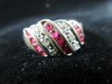 14K Gold Ruby and Diamond Gemstone Ring