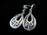 Old Mexico Sterling Silver Inlay Earrings