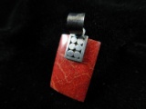 Red Stone Sterling Silver Pendant