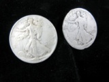 Lot of two Silver Half Dollar Liberty